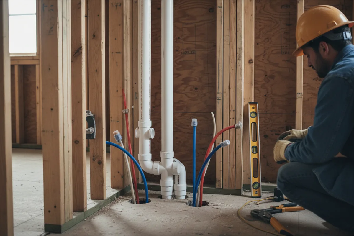 Drain and supply rough-in during Toilet Repair and Installation in Eastman